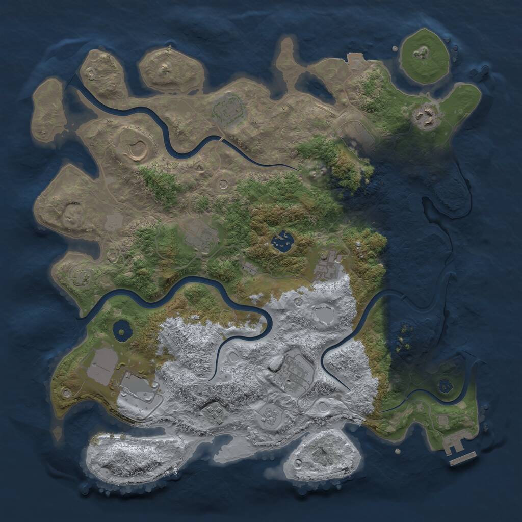 Rust Map: Procedural Map, Size: 3800, Seed: 42342711, 15 Monuments