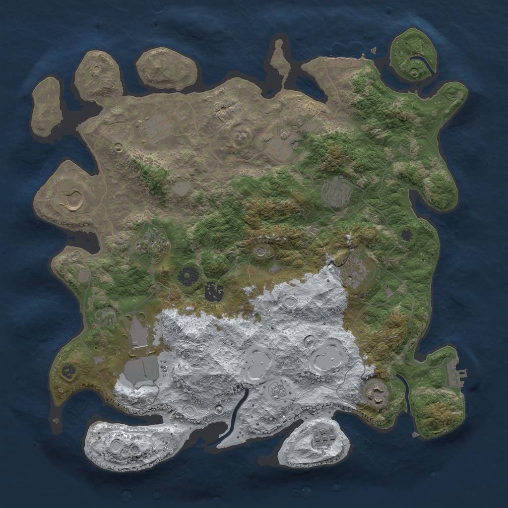 Rust Map: Procedural Map, Size: 3800, Seed: 42342711, 19 Monuments