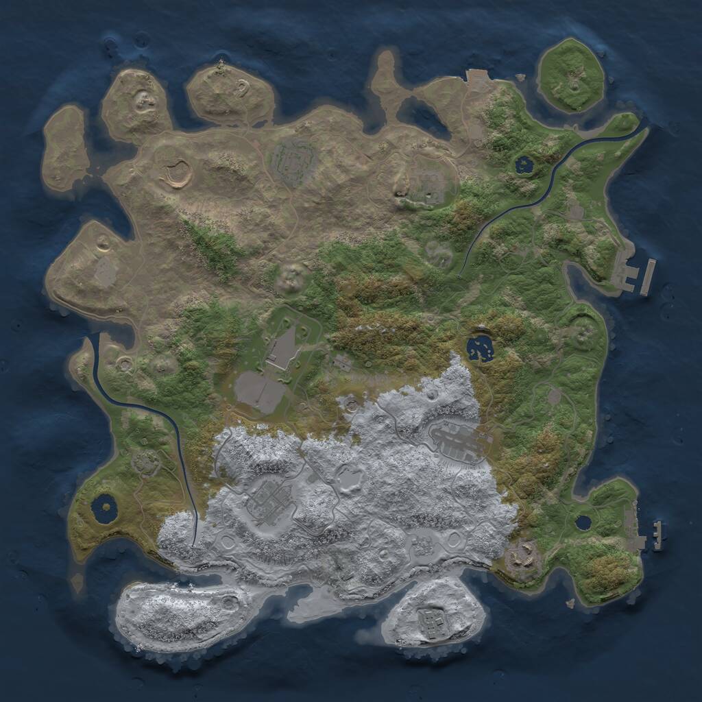 Rust Map: Procedural Map, Size: 3800, Seed: 42342711, 15 Monuments