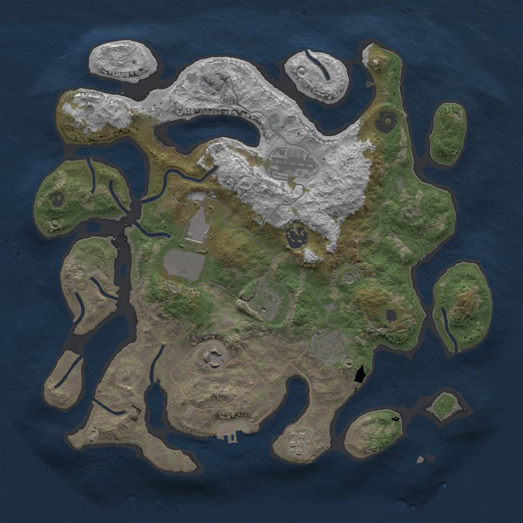 Rust Map: Procedural Map, Size: 3500, Seed: 723726, 11 Monuments