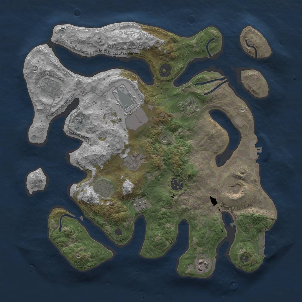 Rust Map: Procedural Map, Size: 3500, Seed: 119146, 14 Monuments