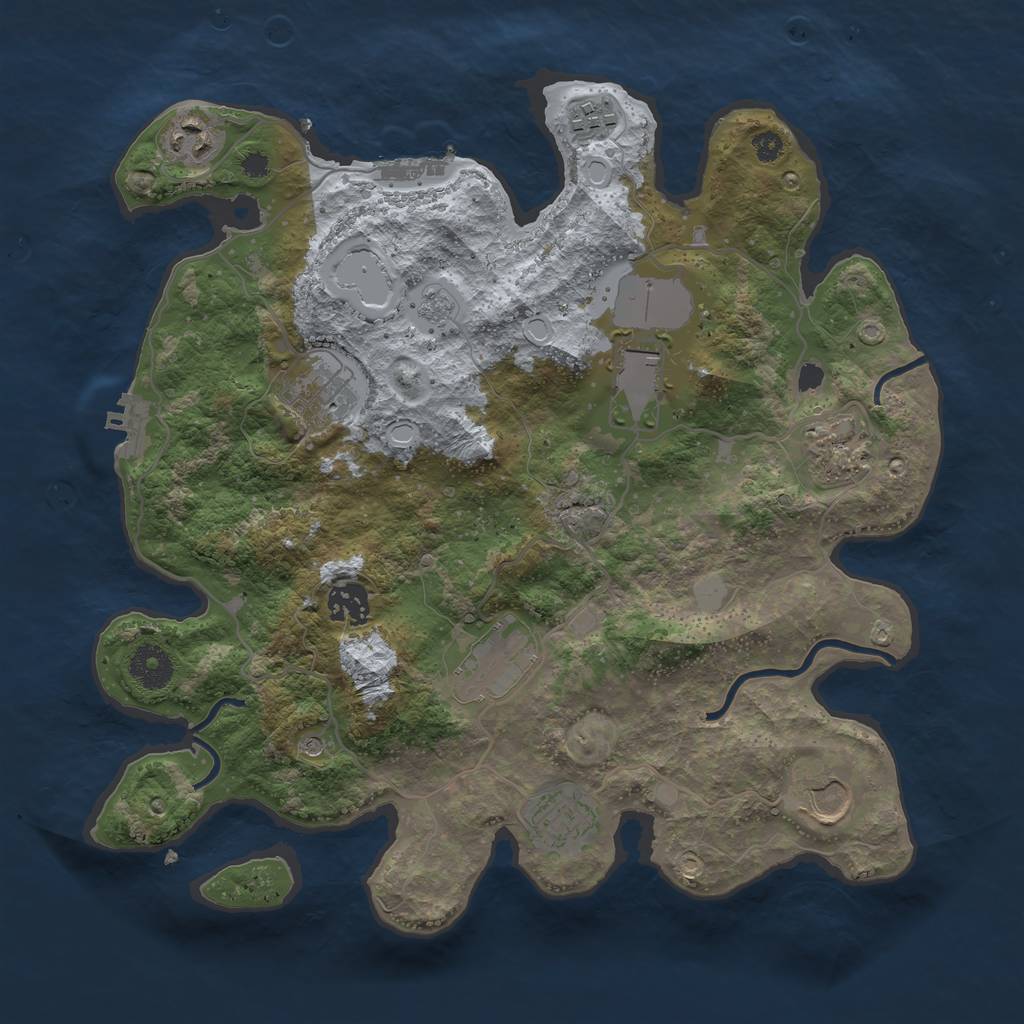 Rust Map: Procedural Map, Size: 3500, Seed: 116583, 18 Monuments