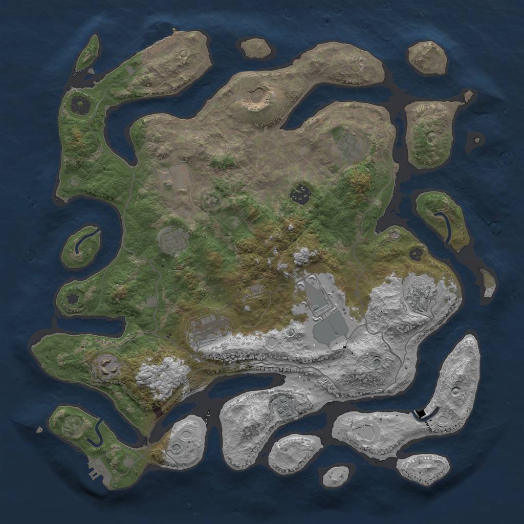 Rust Map: Procedural Map, Size: 4000, Seed: 66765, 21 Monuments