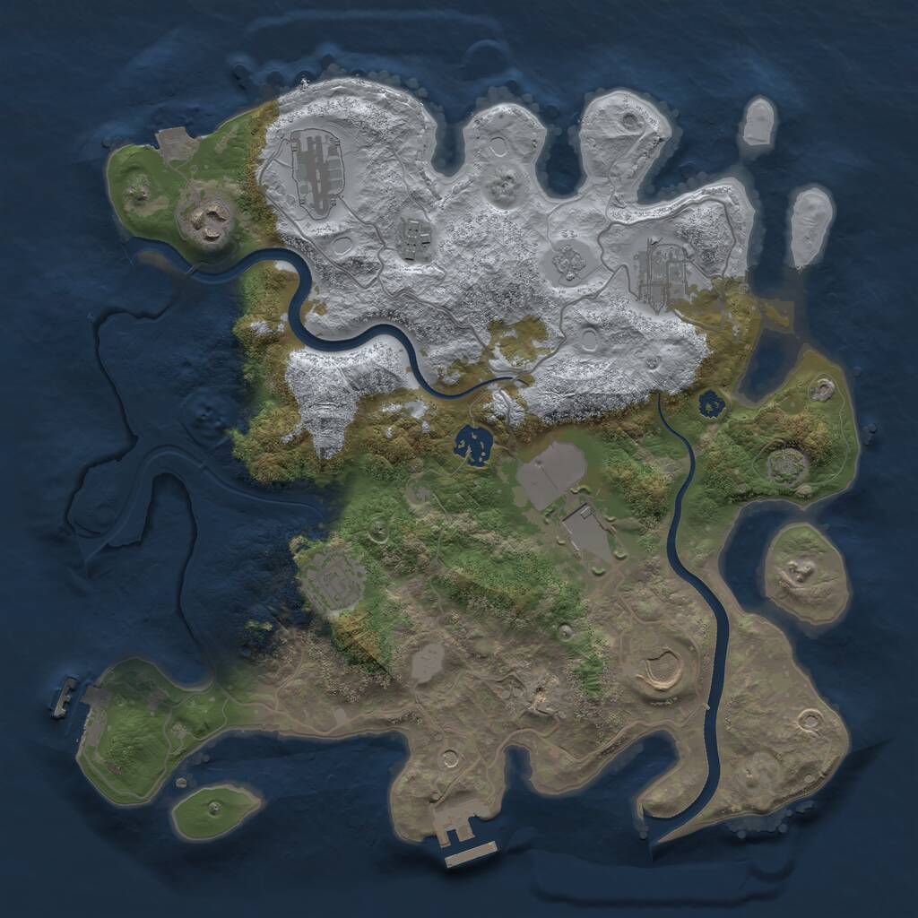 Rust Map: Procedural Map, Size: 3500, Seed: 726660, 14 Monuments