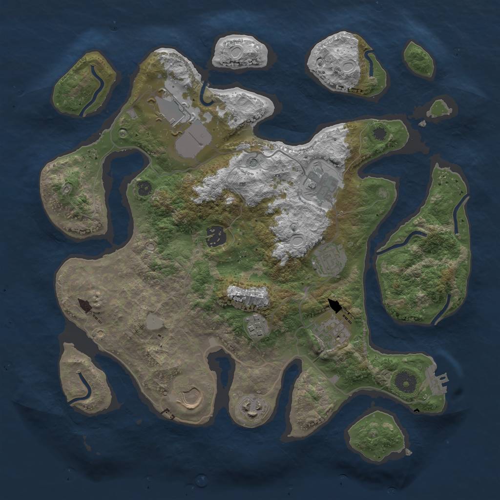 Rust Map: Procedural Map, Size: 3500, Seed: 818991, 15 Monuments