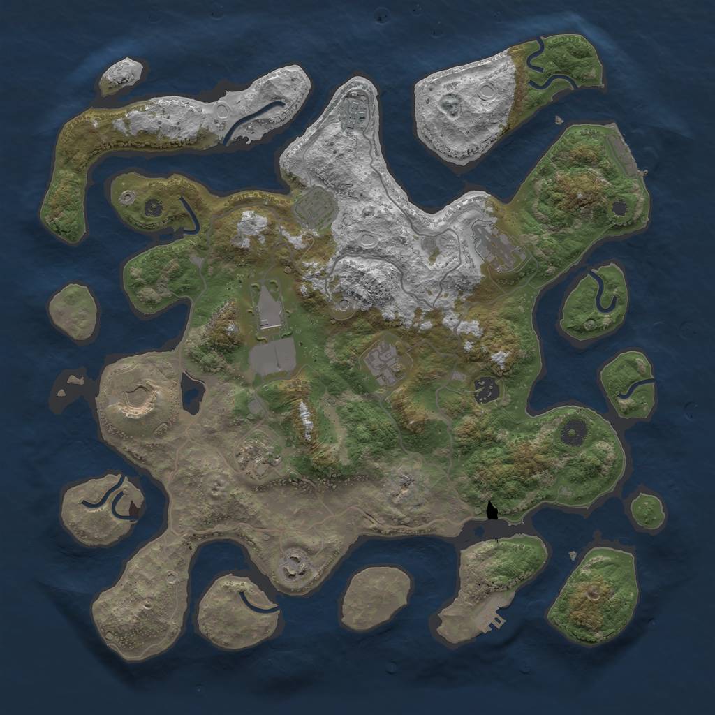 Rust Map: Procedural Map, Size: 4000, Seed: 6791, 20 Monuments