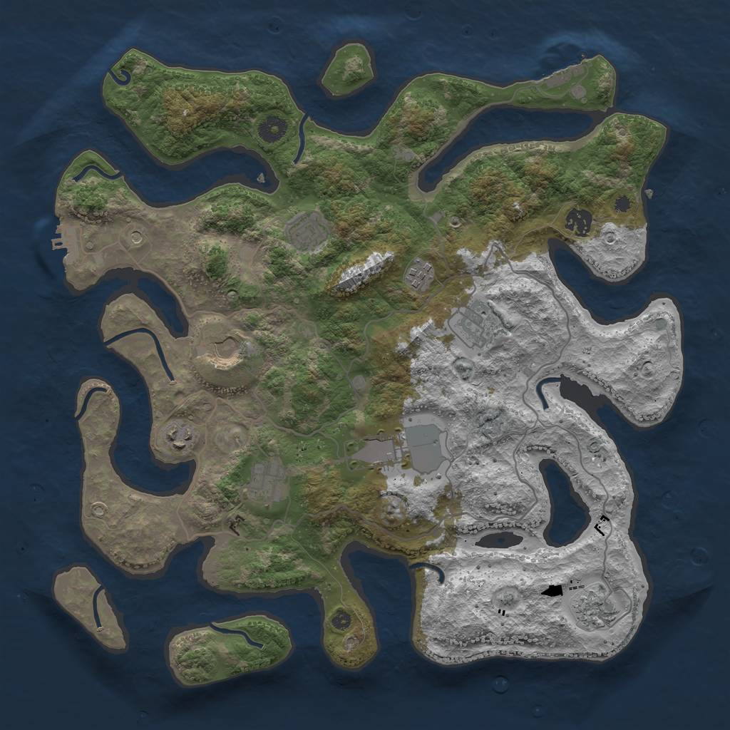 Rust Map: Procedural Map, Size: 4000, Seed: 106414684, 14 Monuments