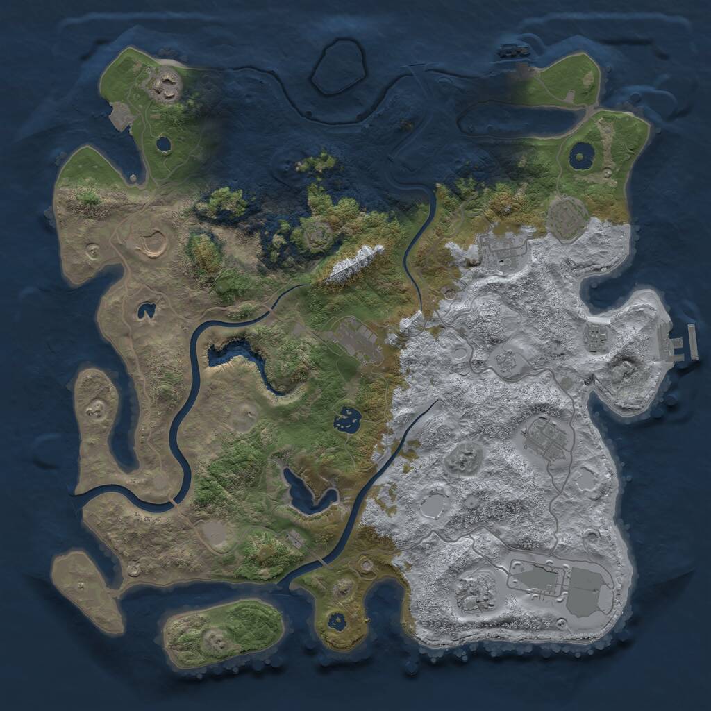Rust Map: Procedural Map, Size: 4000, Seed: 106414684, 16 Monuments