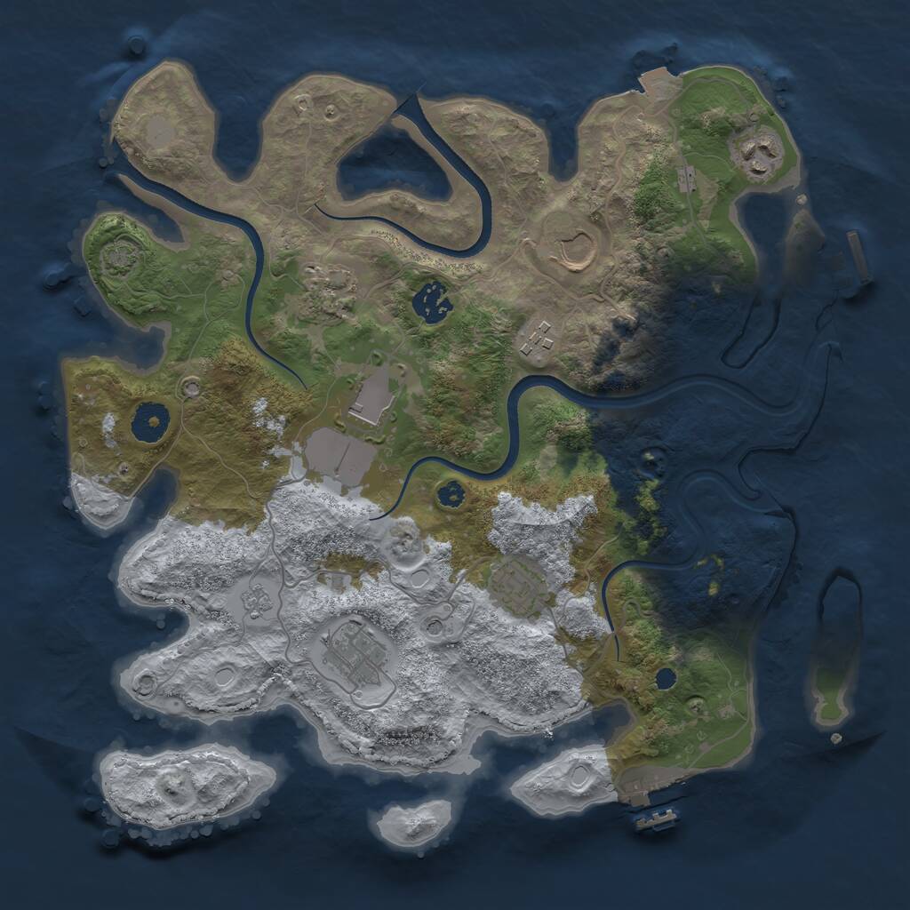 Rust Map: Procedural Map, Size: 3500, Seed: 996484, 14 Monuments