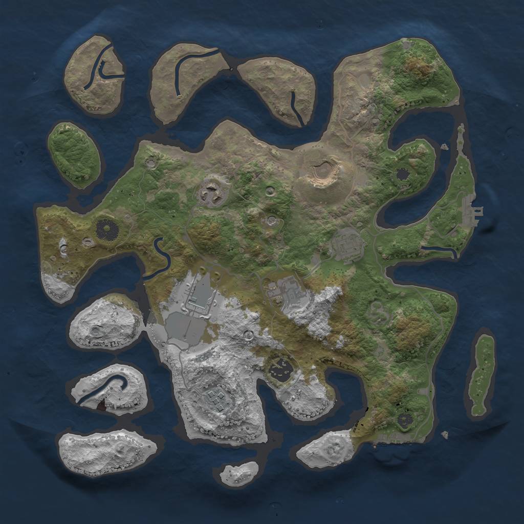 Rust Map: Procedural Map, Size: 3500, Seed: 996484, 12 Monuments