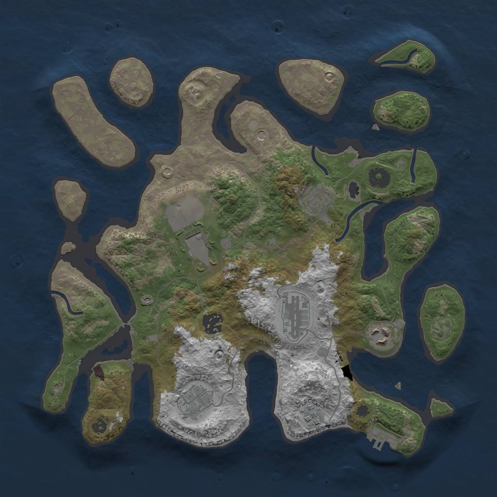 Rust Map: Procedural Map, Size: 3500, Seed: 137990, 11 Monuments