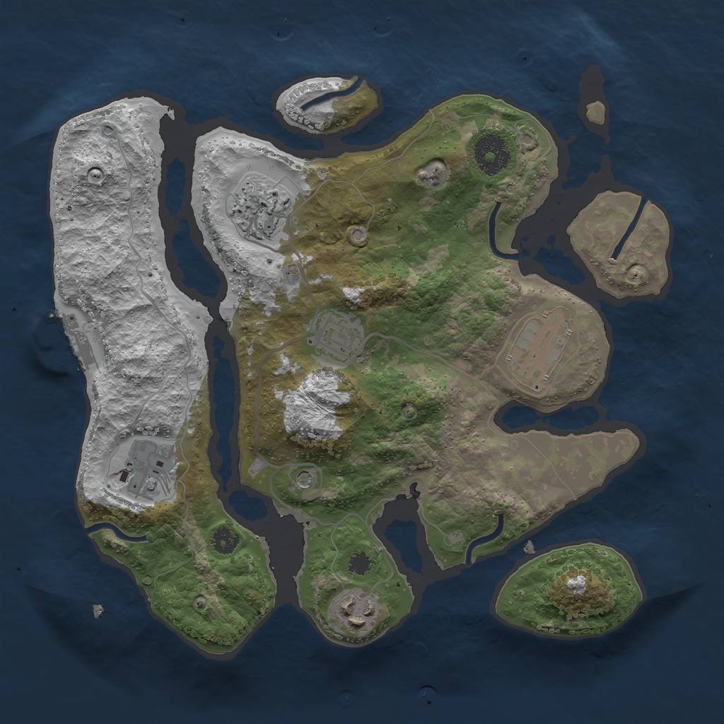 Rust Map: Procedural Map, Size: 2900, Seed: 135621, 9 Monuments