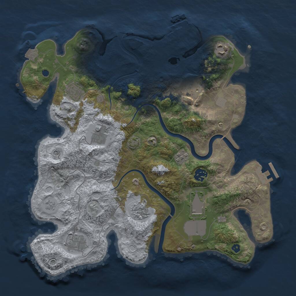 Rust Map: Procedural Map, Size: 3500, Seed: 482215, 15 Monuments