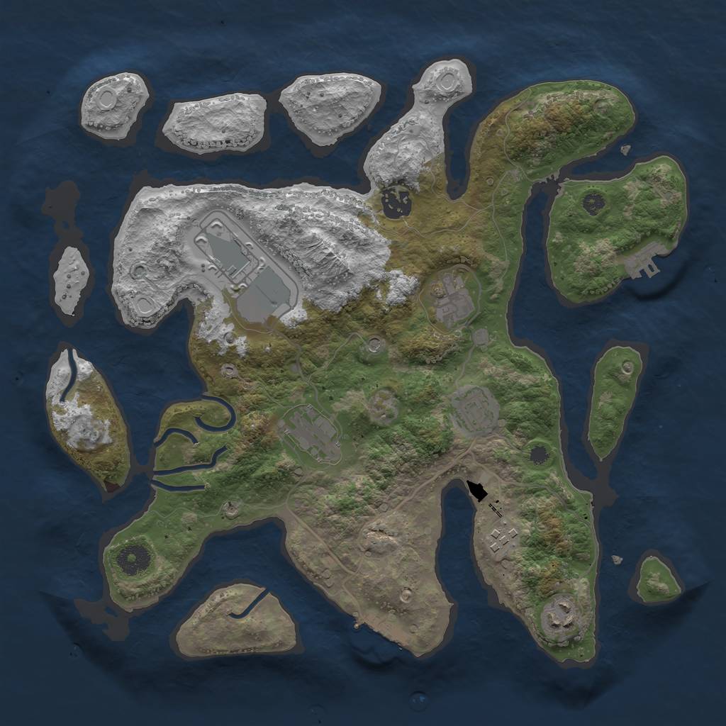 Rust Map: Procedural Map, Size: 3500, Seed: 251368, 15 Monuments