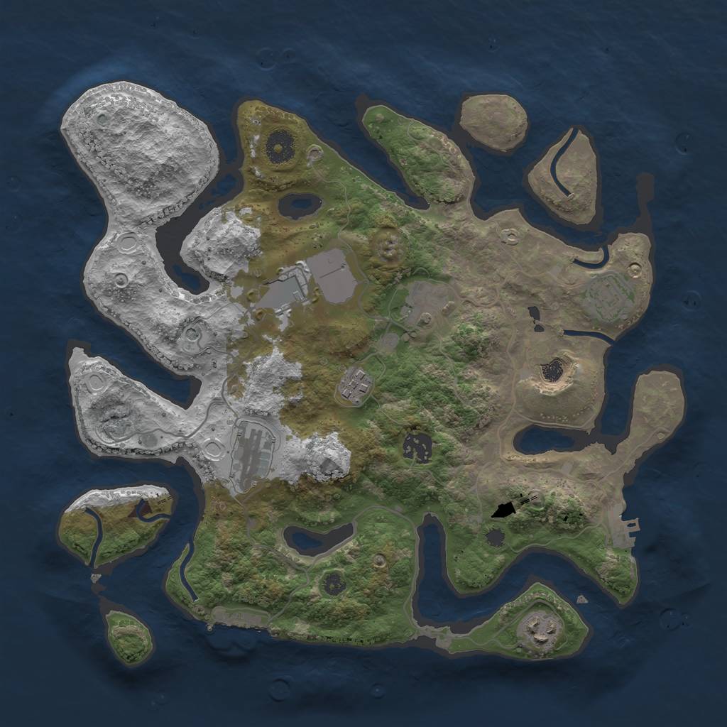 Rust Map: Procedural Map, Size: 3500, Seed: 682588, 19 Monuments