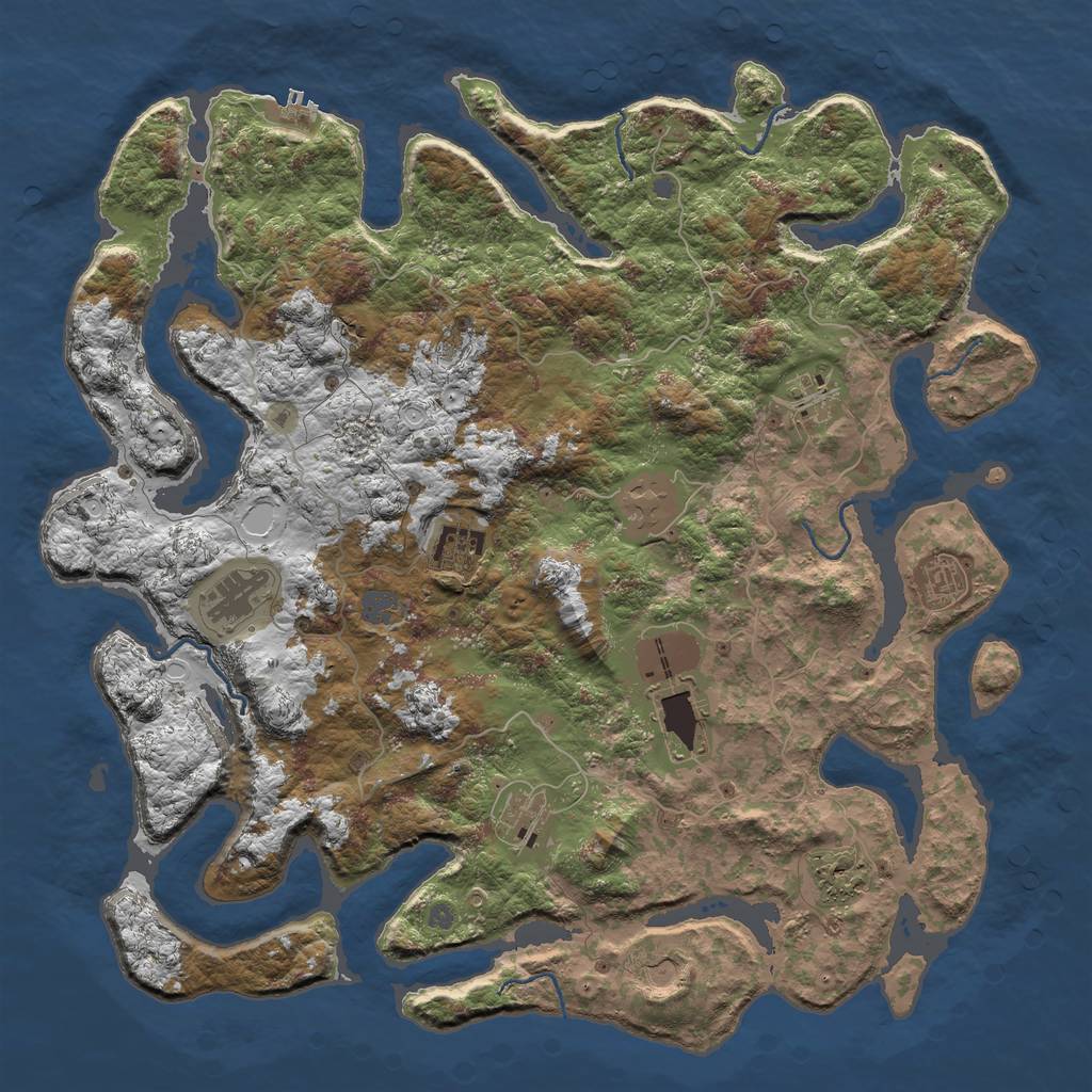 Rust Map: Procedural Map, Size: 4500, Seed: 34235535, 15 Monuments