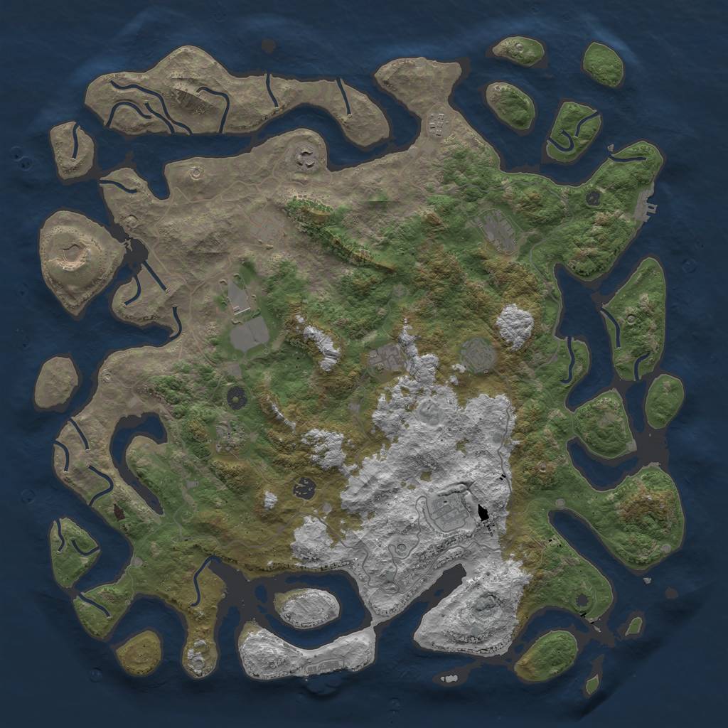 Rust Map: Procedural Map, Size: 5000, Seed: 1763220284, 16 Monuments