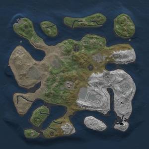 Rust Map: Procedural Map, Size: 3500, Seed: 521074, 16 Monuments
