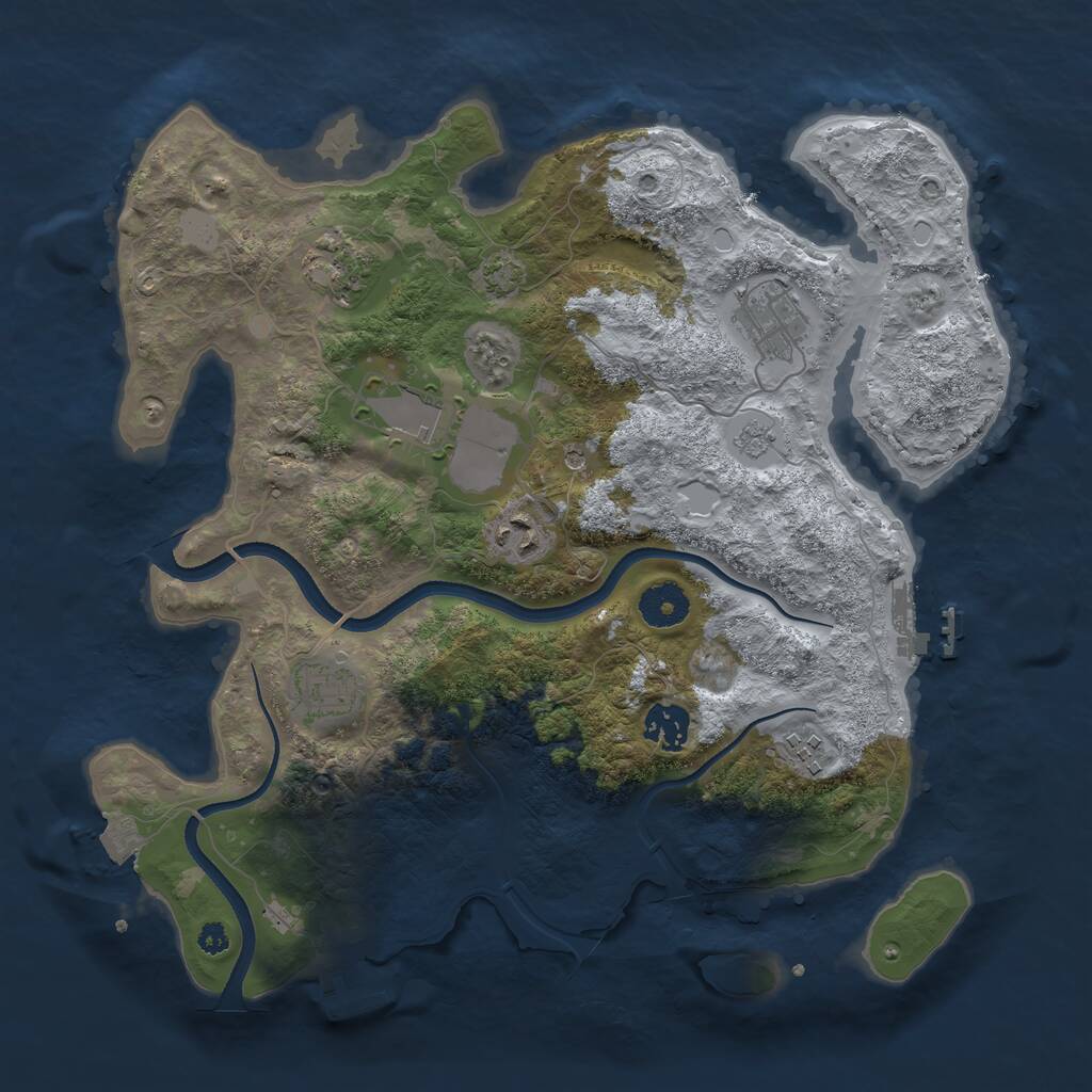 Rust Map: Procedural Map, Size: 3500, Seed: 180820, 13 Monuments