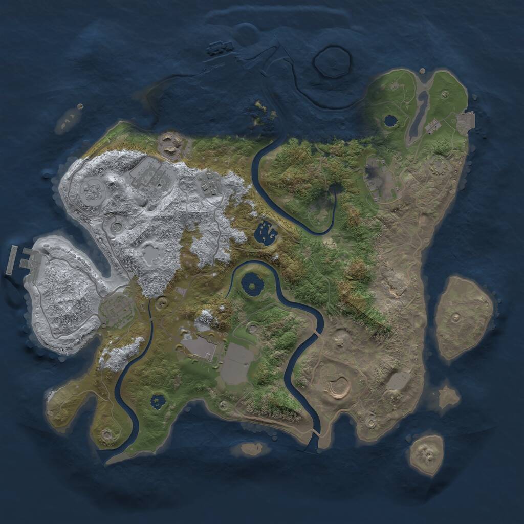 Rust Map: Procedural Map, Size: 3500, Seed: 334754, 14 Monuments