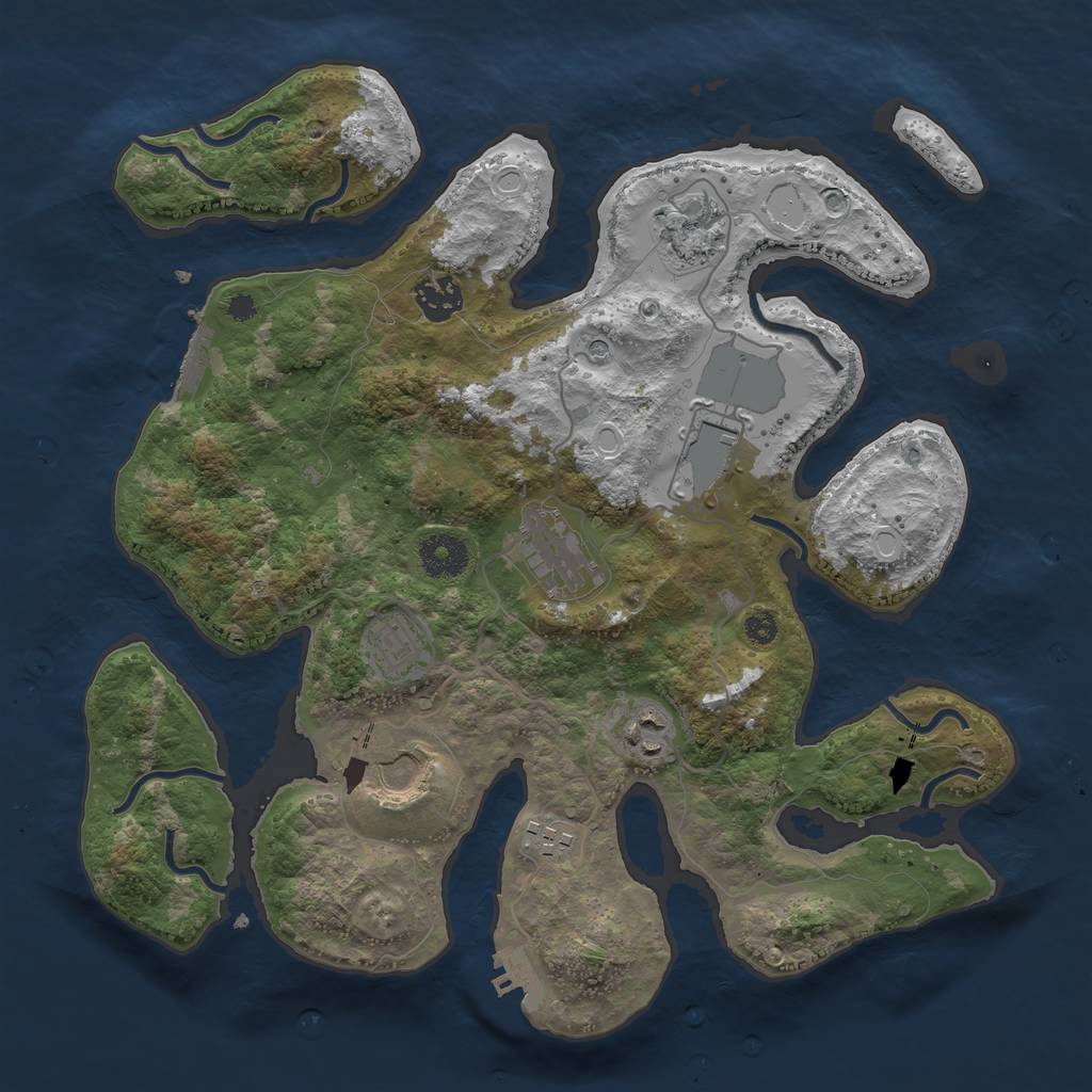 Rust Map: Procedural Map, Size: 3500, Seed: 975473, 19 Monuments