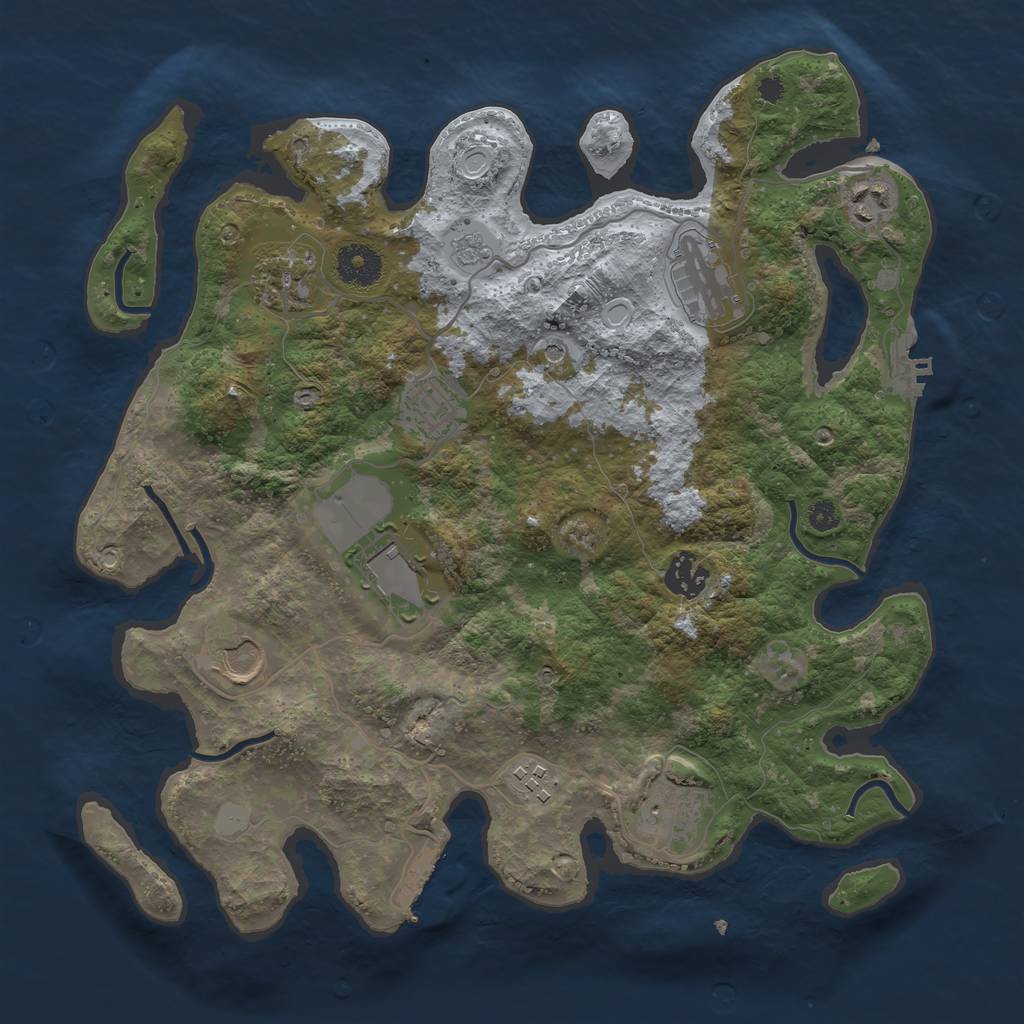 Rust Map: Procedural Map, Size: 3500, Seed: 816818, 18 Monuments