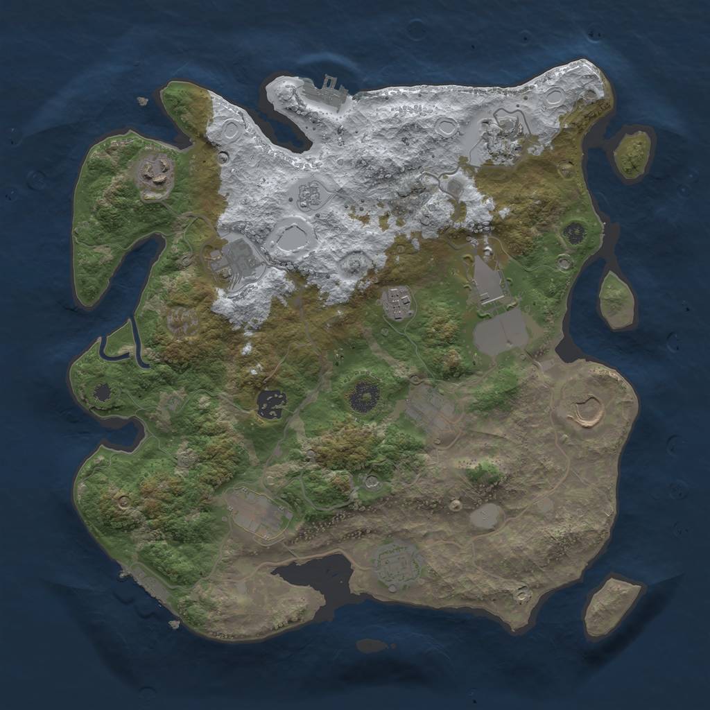 Rust Map: Procedural Map, Size: 3500, Seed: 151082, 19 Monuments