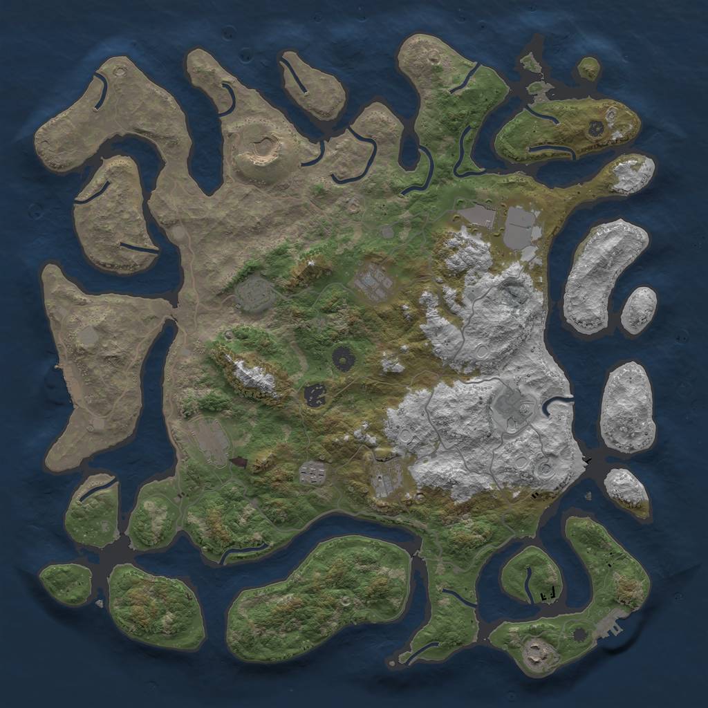 Rust Map: Procedural Map, Size: 4500, Seed: 3426523, 18 Monuments