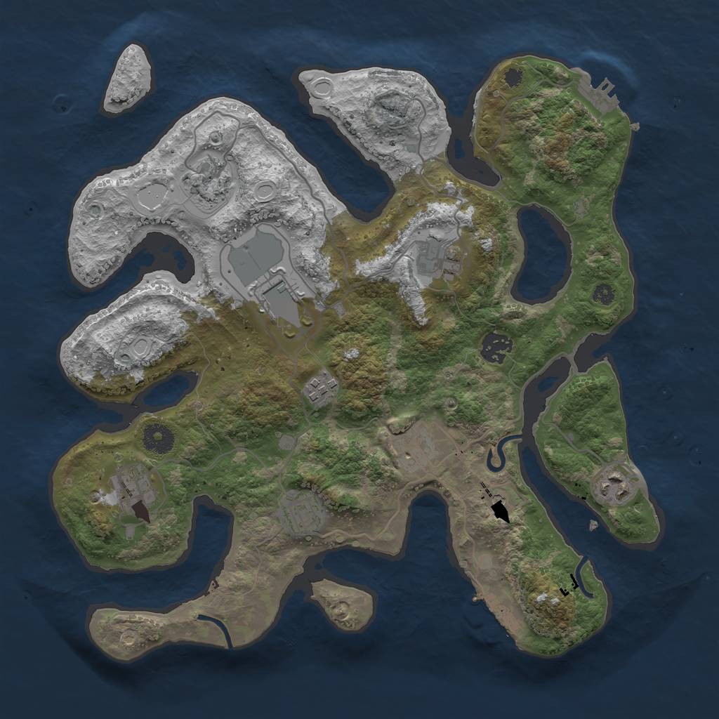 Rust Map: Procedural Map, Size: 3500, Seed: 898354, 17 Monuments