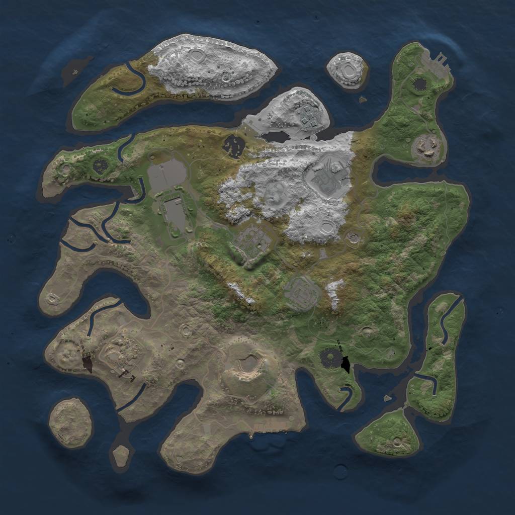 Rust Map: Procedural Map, Size: 3500, Seed: 288803, 20 Monuments