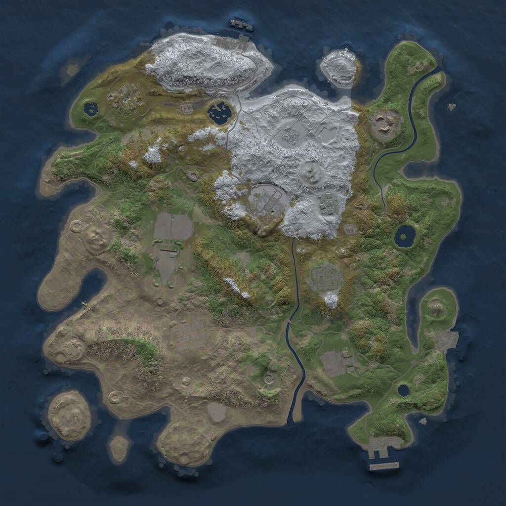 Rust Map: Procedural Map, Size: 3500, Seed: 288803, 15 Monuments