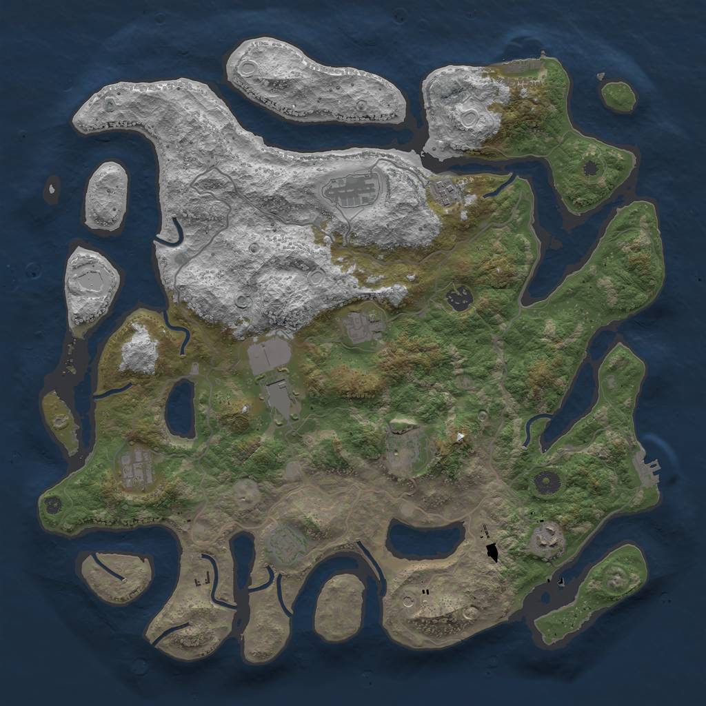 Rust Map: Procedural Map, Size: 4250, Seed: 452322, 17 Monuments