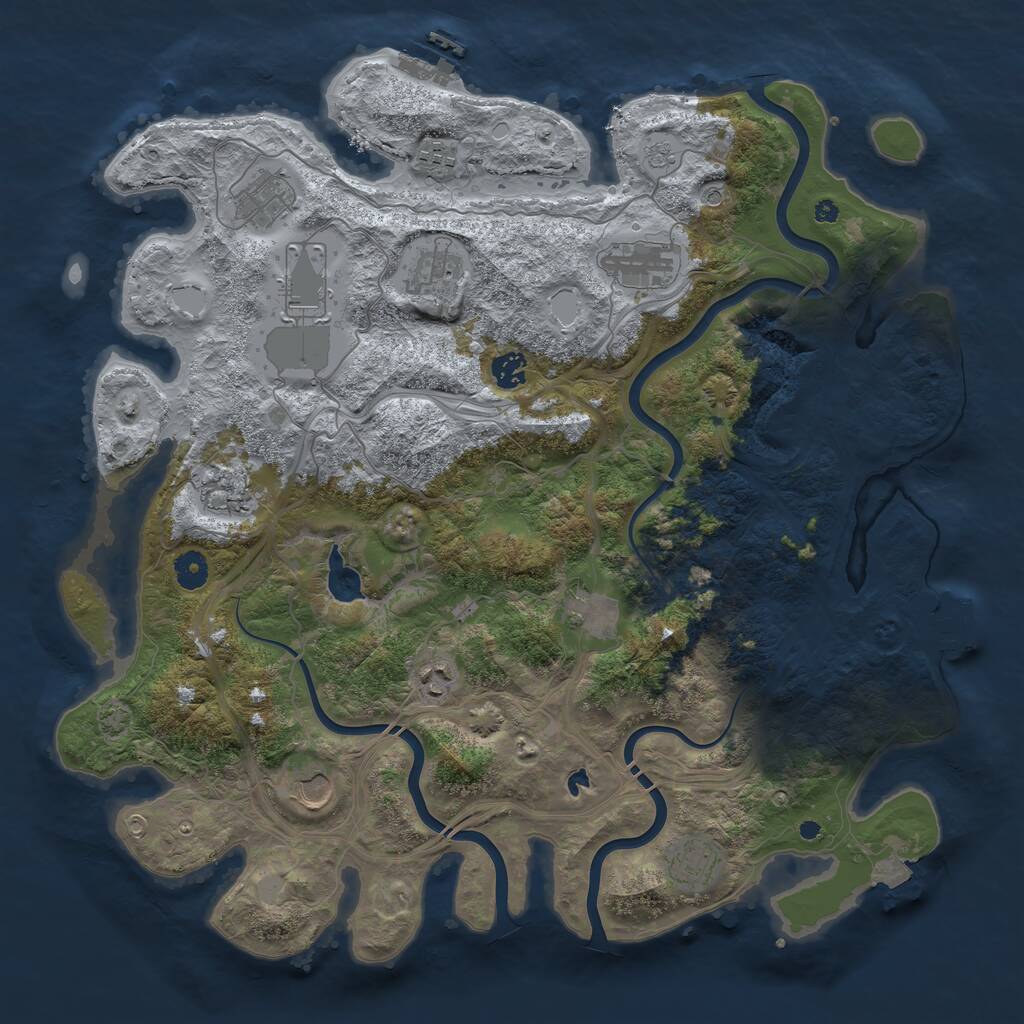 Rust Map: Procedural Map, Size: 4250, Seed: 452322, 17 Monuments