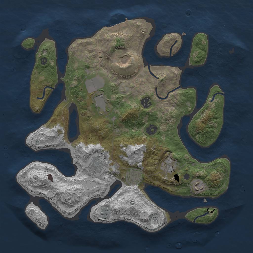 Rust Map: Procedural Map, Size: 3500, Seed: 875397, 15 Monuments