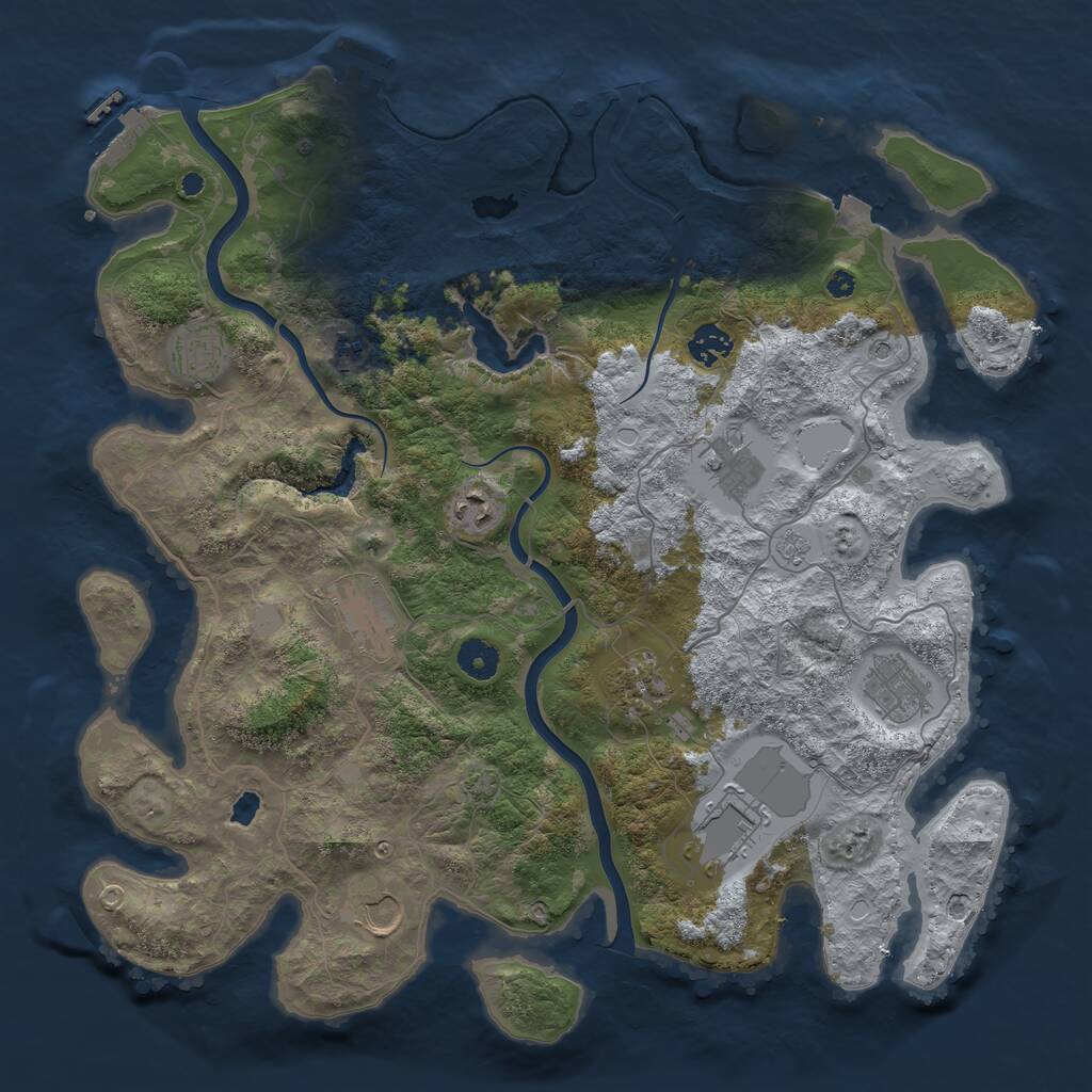 Rust Map: Procedural Map, Size: 4000, Seed: 95688456, 16 Monuments