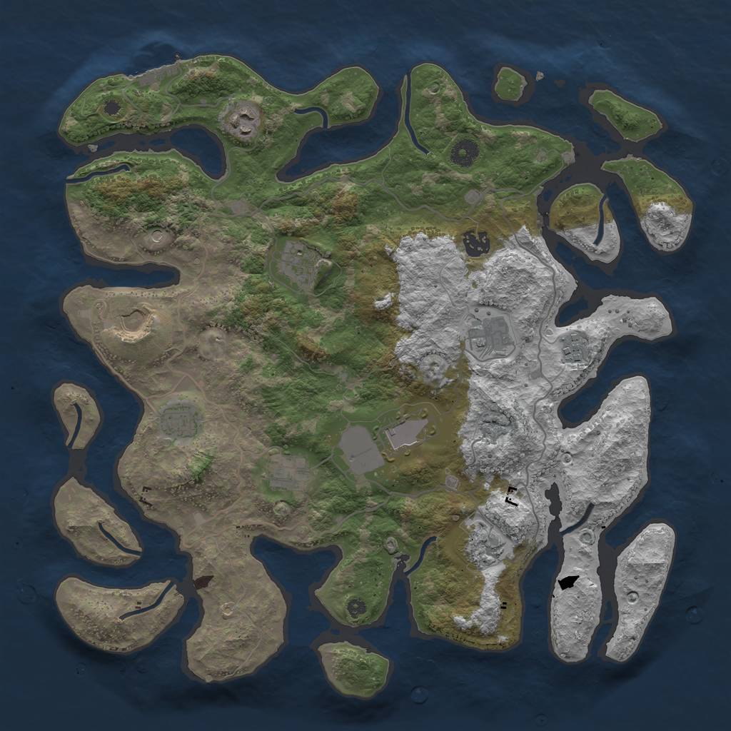 Rust Map: Procedural Map, Size: 4000, Seed: 95688456, 14 Monuments