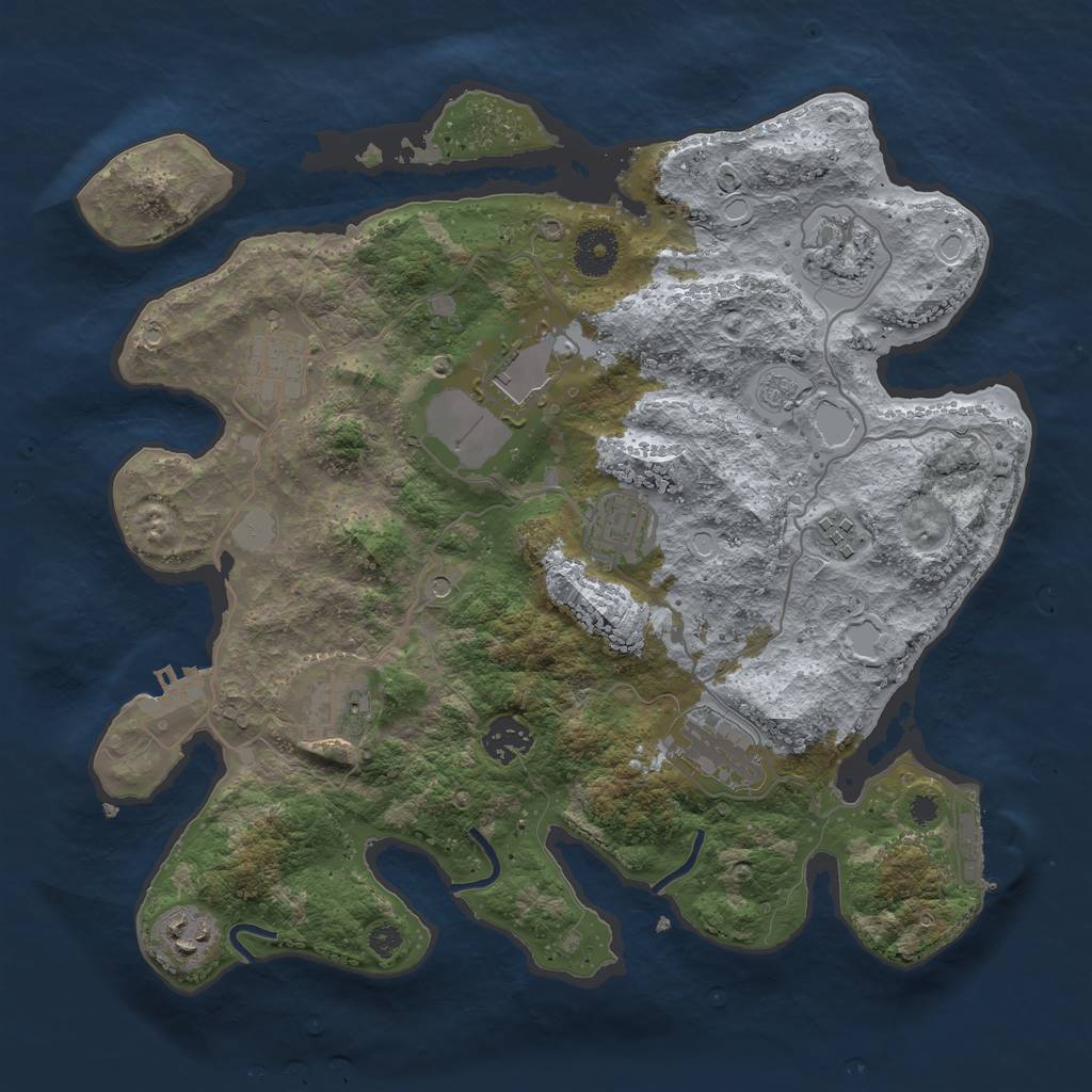 Rust Map: Procedural Map, Size: 3500, Seed: 267112, 16 Monuments