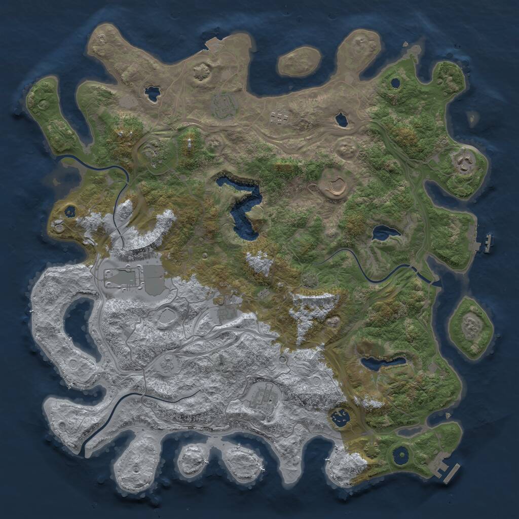 Rust Map: Procedural Map, Size: 4500, Seed: 238967825, 15 Monuments