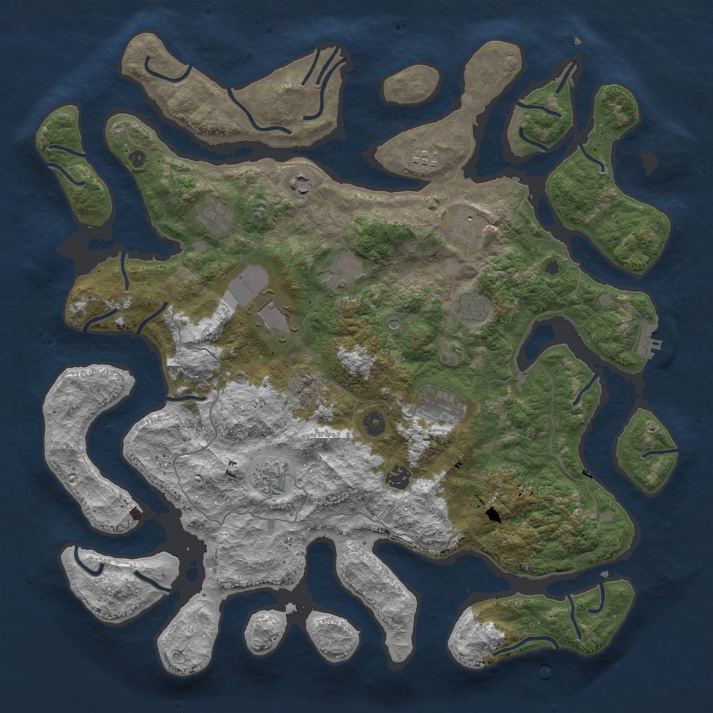 Rust Map: Procedural Map, Size: 4500, Seed: 238967825, 14 Monuments