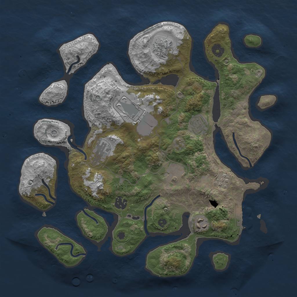 Rust Map: Procedural Map, Size: 3500, Seed: 365216, 12 Monuments