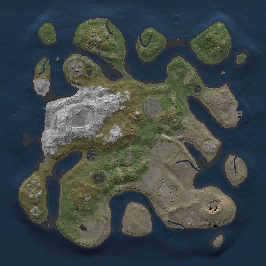 Rust Map: Procedural Map, Size: 3500, Seed: 806818, 17 Monuments