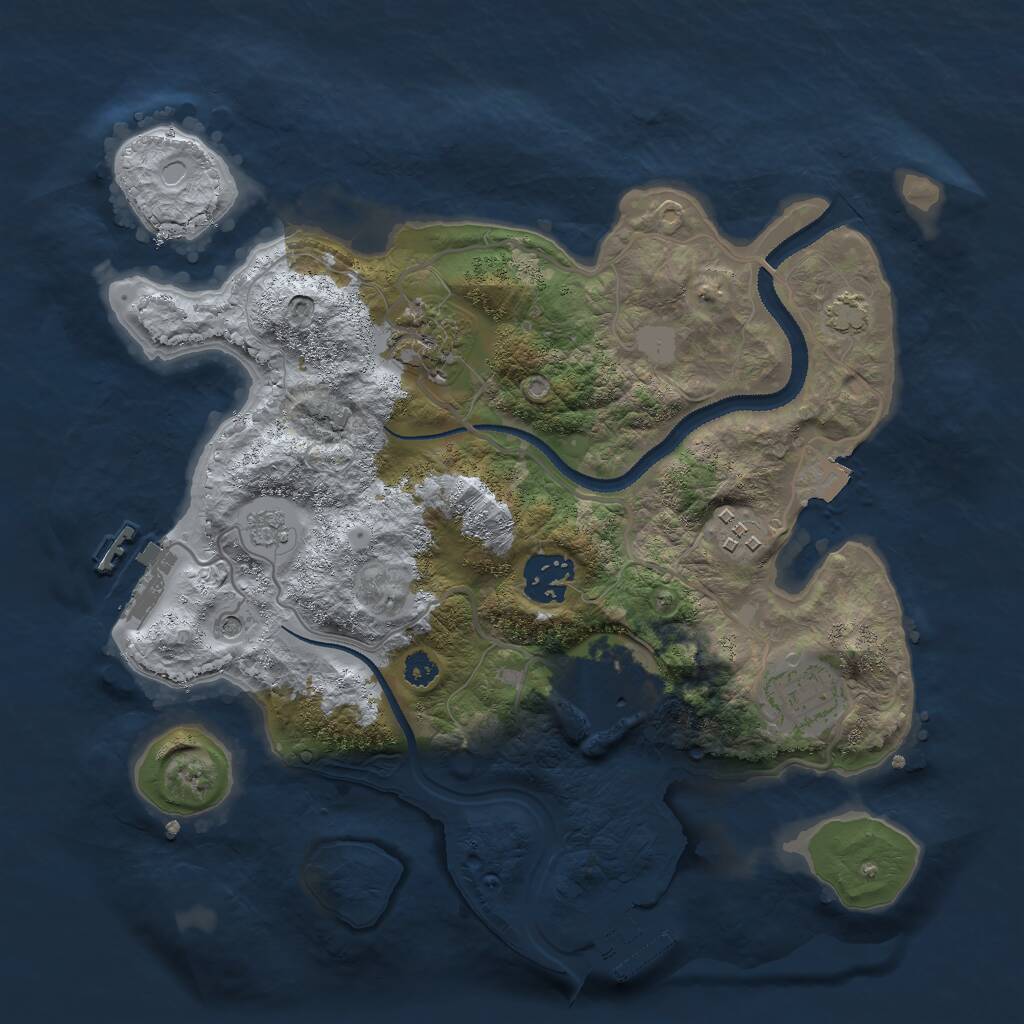 Rust Map: Procedural Map, Size: 3000, Seed: 616413830, 11 Monuments