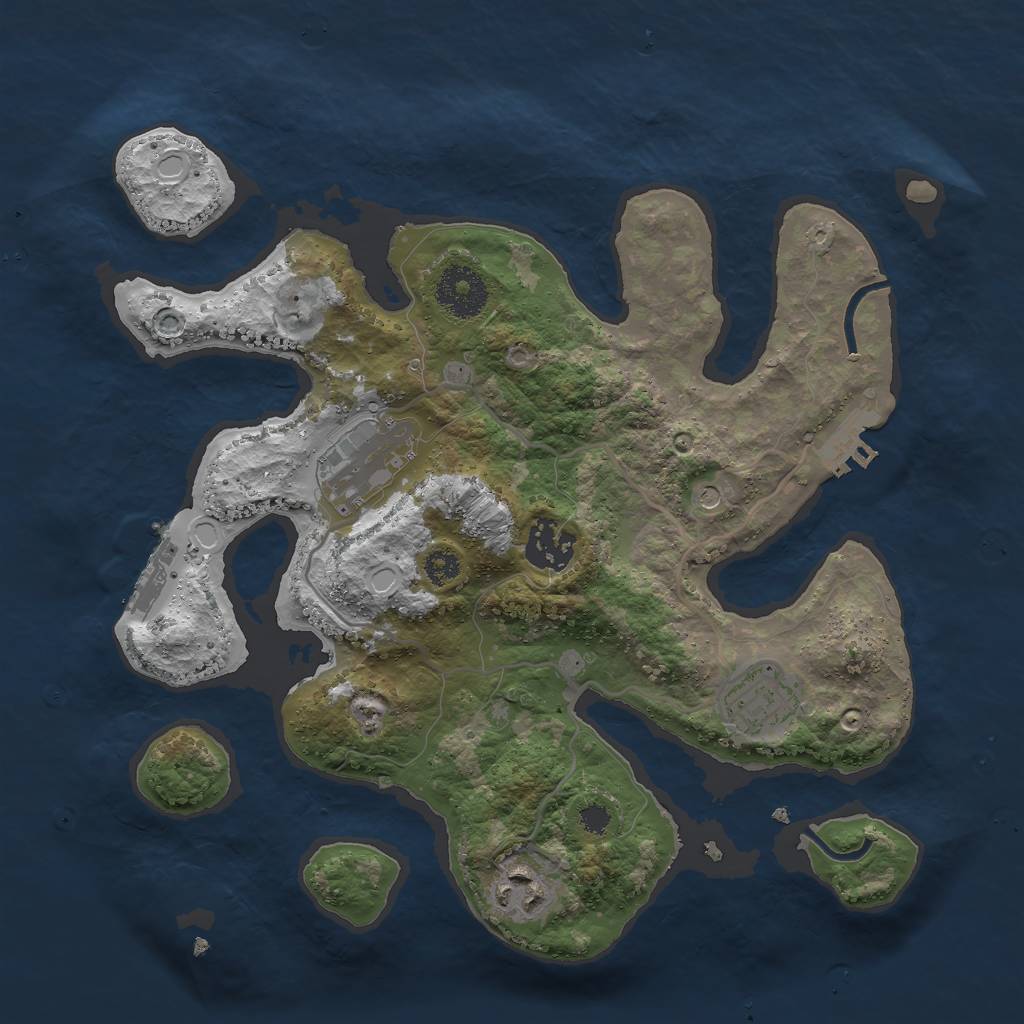 Rust Map: Procedural Map, Size: 3000, Seed: 616413830, 15 Monuments