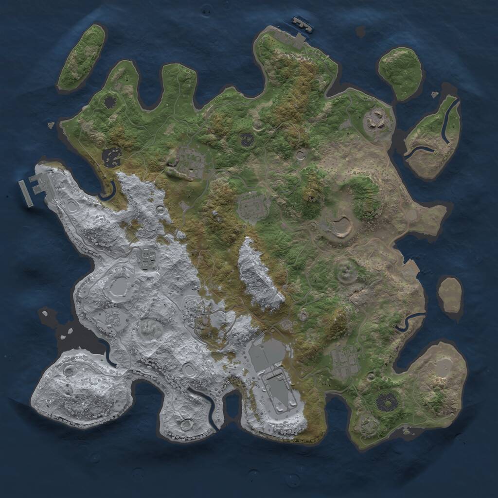 Rust Map: Procedural Map, Size: 3600, Seed: 351339978, 15 Monuments