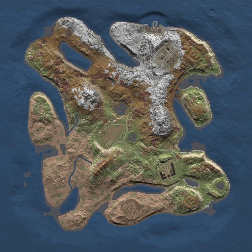 Rust Map: Procedural Map, Size: 3000, Seed: 93126977, 10 Monuments