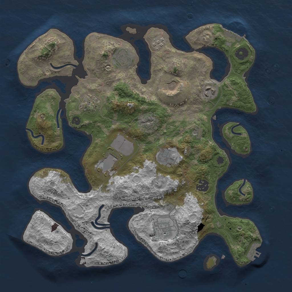 Rust Map: Procedural Map, Size: 3500, Seed: 781442, 20 Monuments