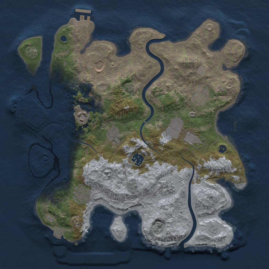 Rust Map: Procedural Map, Size: 3500, Seed: 449956, 15 Monuments