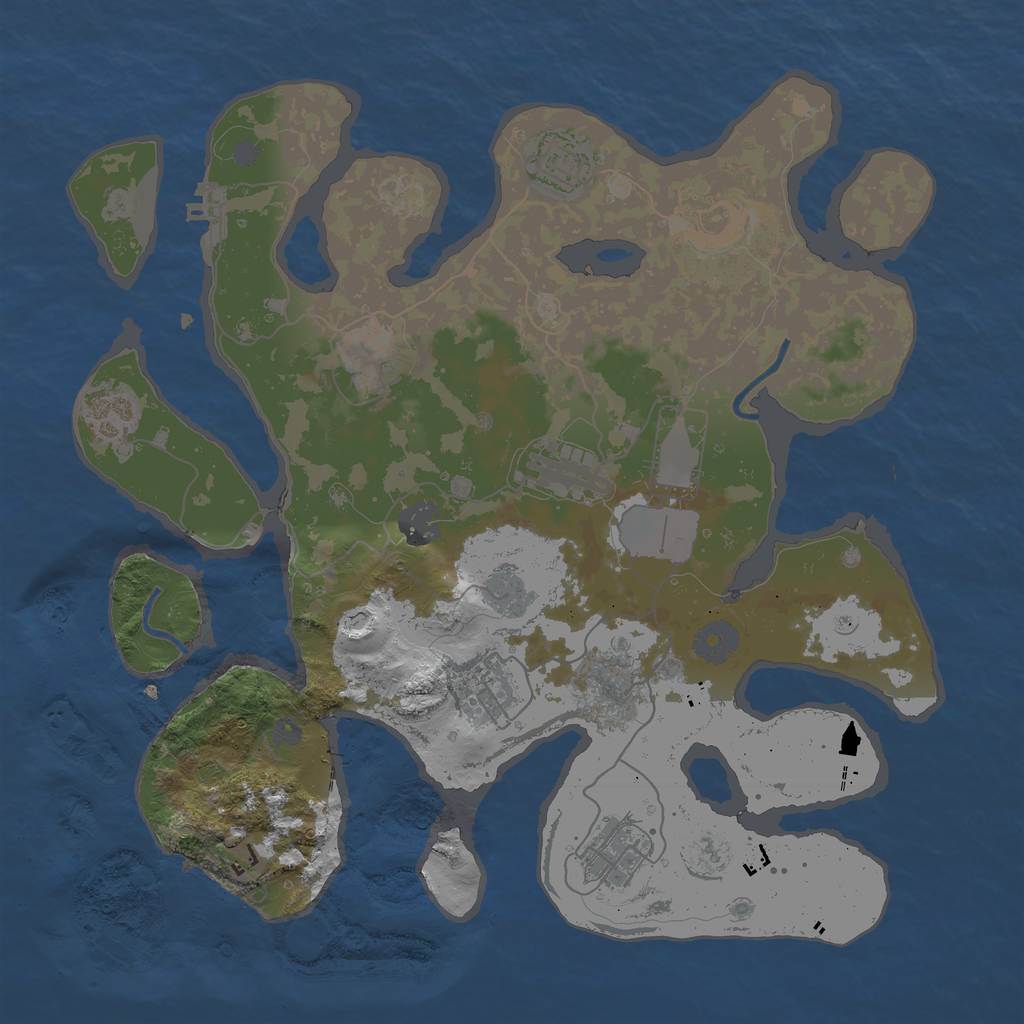 Rust Map: Procedural Map, Size: 3500, Seed: 449956, 15 Monuments