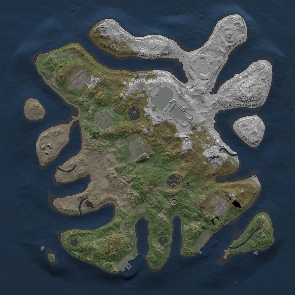 Rust Map: Procedural Map, Size: 3500, Seed: 157837, 15 Monuments