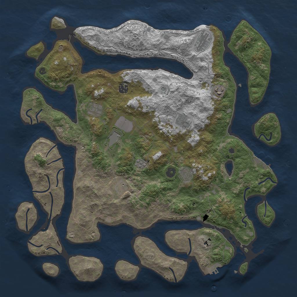 Rust Map: Procedural Map, Size: 4500, Seed: 4758, 14 Monuments